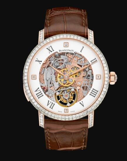 Review Blancpain Le Brassus Carrousel Repetition Minutes Red Gold / Diamond Replica Watch 0233-6232A-55B - Click Image to Close