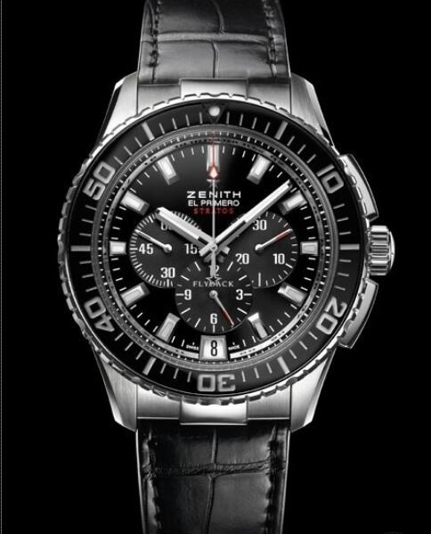 Review Replica Watch Zenith El Primero Stratos Flyback 03.2060.405/21.C714 Steel - Black Ceramic Bezel - Click Image to Close