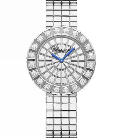 Review Chopard Ice Cube Replica Watch ICE CUBE 36 MM QUARTZ WHITE GOLD DIAMONDS 104015-1001