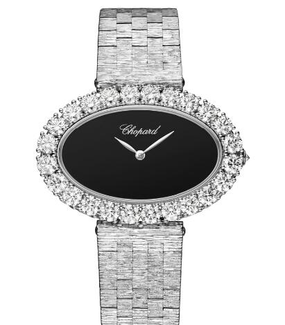 Review Chopard Replica Watch L'HEURE DU DIAMANT OVAL MEDIUM OVAL QUARTZ WHITE GOLD DIAMONDS 10A376-1008 - Click Image to Close