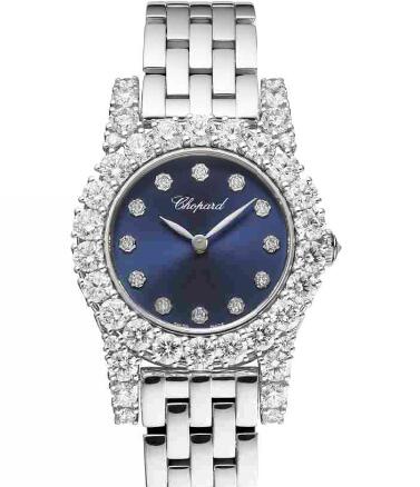 Review Chopard Replica Watch L’HEURE DU DIAMANT ROUND SMALL 18K WHITE GOLD AND DIAMONDS 10A377-1002 - Click Image to Close