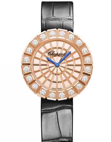 Review Chopard Ice Cube Replica Watch ICE CUBE 36 MM QUARTZ ROSE GOLD DIAMONDS 134015-5001 - Click Image to Close