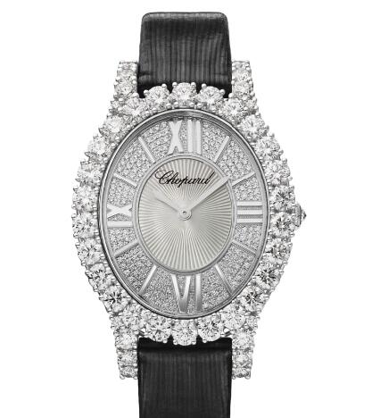 Review Chopard Replica Watch L’HEURE DU DIAMANT OVAL MEDIUM 18K WHITE GOLD AND DIAMONDS 139383-1201 - Click Image to Close