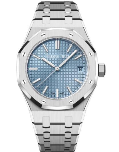 Review 2022 Audemars Piguet Royal Oak Selfwinding 37 Stainless Steel Light Blue Replica Watch 15550ST.OO.1356ST.04