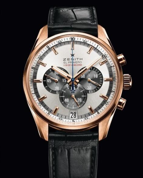 Review Replica Watch Zenith El Primero Striking 10th 18.2040.4052/21.C496 Pink Gold - Black Alligator Strap