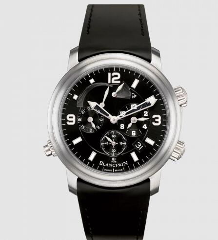 Review Replica Blancpain Léman Réveil GMT Titanium / Black / Rubber Watch 2041-1230-64B