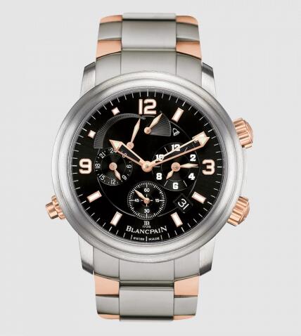 Review Replica Blancpain Léman Réveil GMT Titanium / Red Gold / Black / Bracelet Watch 2041-12A30-98A.B