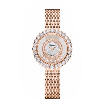 Review Cheap Chopard Happy Diamonds Watch Women HAPPY DIAMONDS ICONS 30 MM QUARTZ ROSE GOLD DIAMONDS 204180-5201 - Click Image to Close