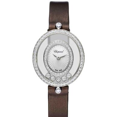 Review Cheap Chopard Happy Diamonds Watch Women HAPPY DIAMONDS ICONS OVAL QUARTZ WHITE GOLD DIAMONDS 204292-1301