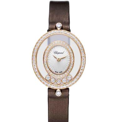 Review Cheap Chopard Happy Diamonds Watch Women HAPPY DIAMONDS ICONS OVAL QUARTZ ROSE GOLD DIAMONDS 204292-5301