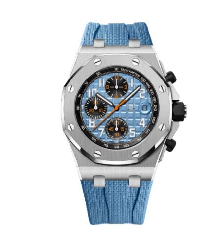 Review Replica Audemars Piguet Royal Oak Offshore Selfwinding Chronograph Stainless Steel Blue Rubber 26238ST.OO.A340CA.01 Watch