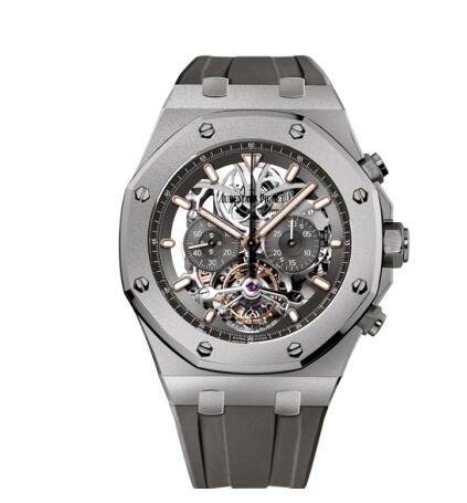 Review Audemars Piguet Royal Oak Tourbillon Chronograph Openworked Titanium Boutique Edition Replica Watch 26347TI.GG.D004CA.01