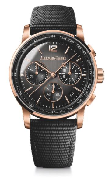 Review Audemars Piguet CODE 11.59 Chronograph Selfwinding Pink Gold Ceramic Grey Gradient Replica Watch 26393NR.OO.A002KB.01 - Click Image to Close