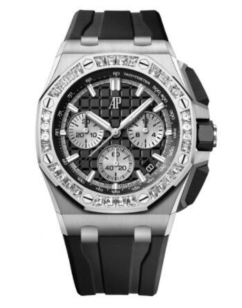 Review 2022 Audemars Piguet Royal Oak Offshore 43 White Gold - Baguette Black Replica Watch 26424BC.ZZ.D002CA.01