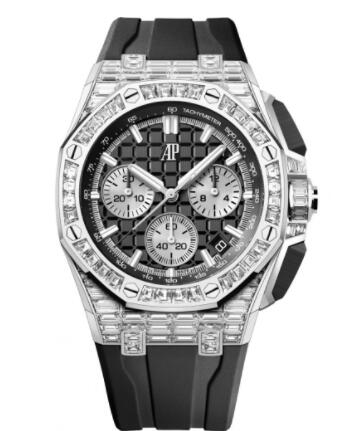 Review 2022 Audemars Piguet Royal Oak Offshore 43 White Gold - Baguette Black Replica Watch 26425BC.ZZ.D002CA.01