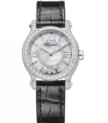 Review Chopard Happy Sport Watch Cheap Price 30 MM AUTOMATIC WHITE GOLD DIAMONDS 274302-1003