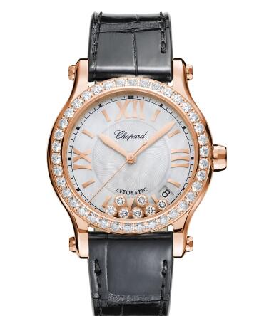 Review Chopard Happy Sport Watch Cheap Price 36 MM AUTOMATIC ROSE GOLD DIAMONDS 274808-5006