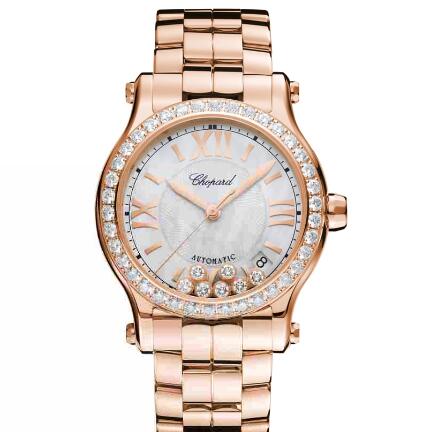 Review Chopard Happy Sport Watch Cheap Price 36 MM AUTOMATIC ROSE GOLD DIAMONDS 274808-5007
