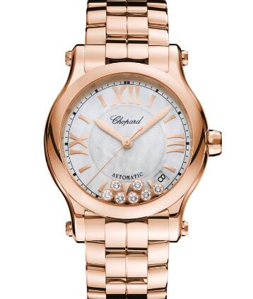 Review Chopard Happy Sport Watch Cheap Price 36 MM AUTOMATIC ROSE GOLD DIAMONDS 274808-5009