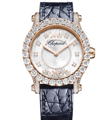 Review Chopard Happy Sport Joaillerie Watch Cheap Price 36 MM AUTOMATIC ROSE GOLD DIAMONDS 274809-5001