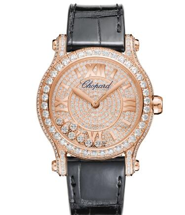 Review Chopard Happy Sport Joaillerie Watch Cheap Price 36 MM AUTOMATIC ROSE GOLD DIAMONDS 274891-5001