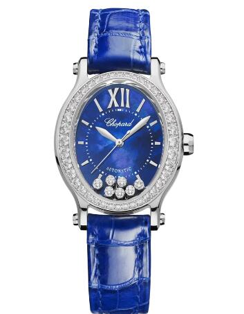Review Chopard Happy Sport Oval Watch Cheap Price 31 X 29 MM AUTOMATIC WHITE GOLD DIAMONDS 275362-1001