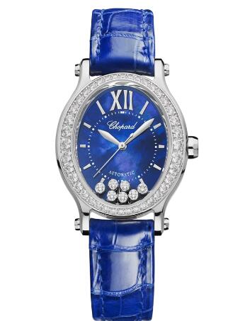 Review Chopard Happy Sport Oval Watch Cheap Price 31 X 29 MM AUTOMATIC WHITE GOLD DIAMONDS 275362-1001