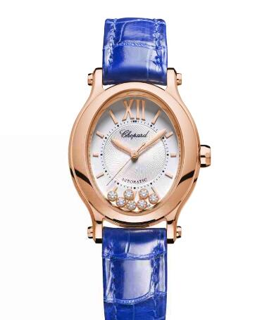 Review Chopard Happy Sport Oval Watch Cheap Price 31 X 29 MM AUTOMATIC ROSE GOLD DIAMONDS 275362-5001