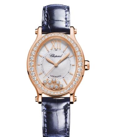 Review Chopard Happy Sport Oval Watch Cheap Price 31 X 29 MM AUTOMATIC ROSE GOLD DIAMONDS 275362-5002