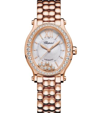 Review Chopard Happy Sport Oval Watch Cheap Price 31 X 29 MM AUTOMATIC ROSE GOLD DIAMONDS 275362-5005
