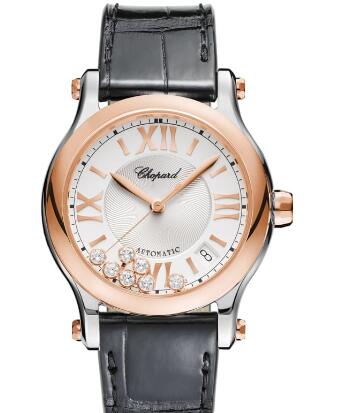 Review Chopard Happy Sport Watch Cheap Price 36 MM AUTOMATIC ROSE GOLD STAINLESS STEEL DIAMONDS 278559-6001