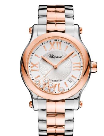 Review Chopard Happy Sport Watch Cheap Price 36 MM AUTOMATIC ROSE GOLD STAINLESS STEEL DIAMONDS 278559-6002