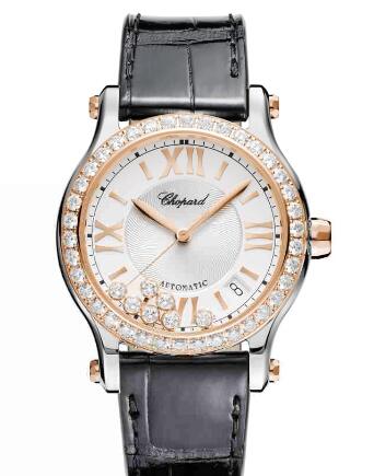 Review Chopard Happy Sport Watch Cheap Price 36 MM AUTOMATIC ROSE GOLD STAINLESS STEEL DIAMONDS 278559-6003