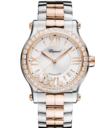 Review Chopard Happy Sport Watch Cheap Price 36 MM AUTOMATIC ROSE GOLD STAINLESS STEEL DIAMONDS 278559-6004