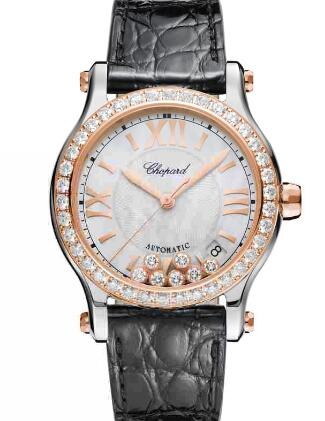 Review Chopard Happy Sport Watch Cheap Price 36 MM AUTOMATIC ROSE GOLD STAINLESS STEEL DIAMONDS 278559-6006
