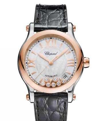 Review Chopard Happy Sport Watch Cheap Price 36 MM AUTOMATIC ROSE GOLD STAINLESS STEEL DIAMONDS 278559-6008