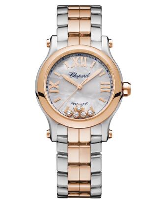 Review Chopard Happy Sport Watch Cheap Price 30 MM AUTOMATIC ROSE GOLD STAINLESS STEEL DIAMONDS 278573-6019