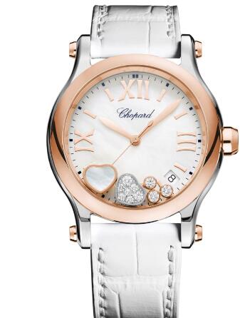 Review Chopard Happy Hearts Watch Cheap Price 36 MM QUARTZ ROSE GOLD STAINLESS STEEL DIAMONDS MOTHER-OF-PEARL 278582-6009