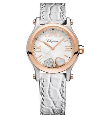 Review Chopard Happy Hearts Watch Cheap Price 30 MM QUARTZ ROSE GOLD STAINLESS STEEL DIAMONDS MOTHER-OF-PEARL 278590-6005 - Click Image to Close