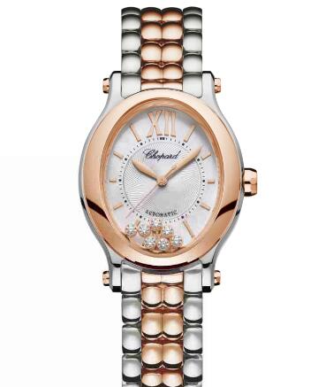 Review Chopard Happy Sport Oval Watch Cheap Price 31 X 29 MM AUTOMATIC GOLD ROSE STAINLESS STEEL DIAMONDS 278602-6002