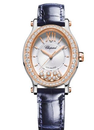 Review Chopard Happy Sport Oval Watch Cheap Price 31 X 29 MM AUTOMATIC GOLD ROSE STAINLESS STEEL DIAMONDS 278602-6003