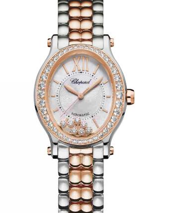 Review Chopard Happy Sport Oval Watch Cheap Price 31 X 29 MM AUTOMATIC GOLD ROSE STAINLESS STEEL DIAMONDS 278602-6004