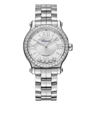 Review Chopard Happy Sport Watch Replica 33 MM AUTOMATIC STAINLESS STEEL DIAMONDS 278608-3004 - Click Image to Close