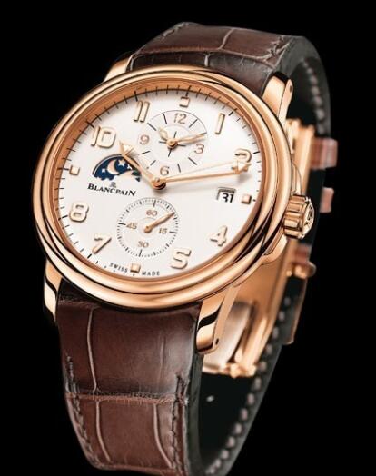 Review Blancpain Léman Time Zone Replica Watch 2860-3642-53B Red gold