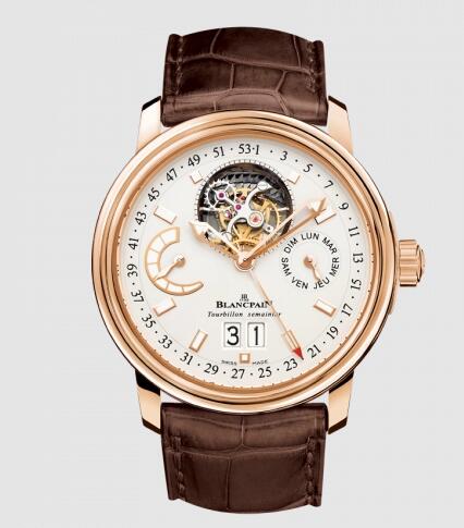 Review Replica Blancpain Léman Tourbillon Semainier Grande Date Red Gold / Opaline / Alligator Watch 2925-3642-53B - Click Image to Close