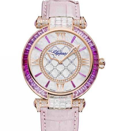 Review Chopard Imperiale Joaillerie Watches for sale Review Replica 40 MM AUTOMATIC ROSE GOLD DIAMONDS PINK SAPPHIRES 384239-5010 - Click Image to Close