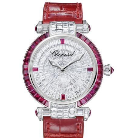 Review Chopard Imperiale Joaillerie Watches for sale Review Replica 40 MM AUTOMATIC WHITE GOLD DIAMONDS RUBIES 384240-1003 - Click Image to Close