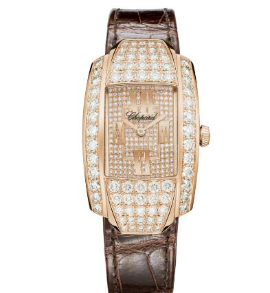 Review Chopard La Strada Replica Watch LA STRADA RECTANGULAR QUARTZ ROSE GOLD DIAMONDS 419403-5007