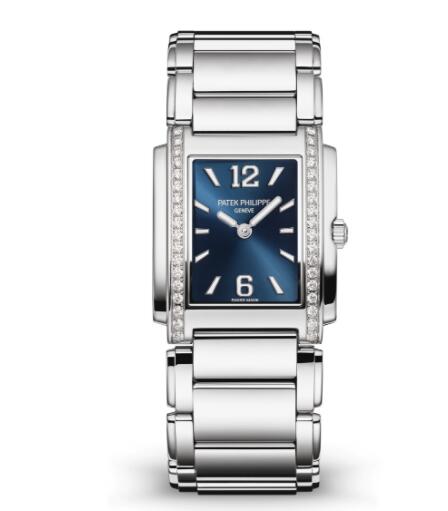 Review Patek Philippe Twenty~4 Stainless Steel Blue Sunburst Dial Watch 4910/1200A-001 Replica Watch