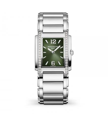 Review Patek Philippe Twenty~4 Manchette Stainless Steel Green Replica Watch 4910/1200A-011